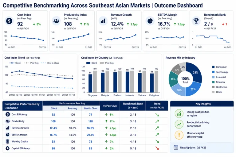 Dashboard — Competitive Benchmarking Across Southeast Asian Markets